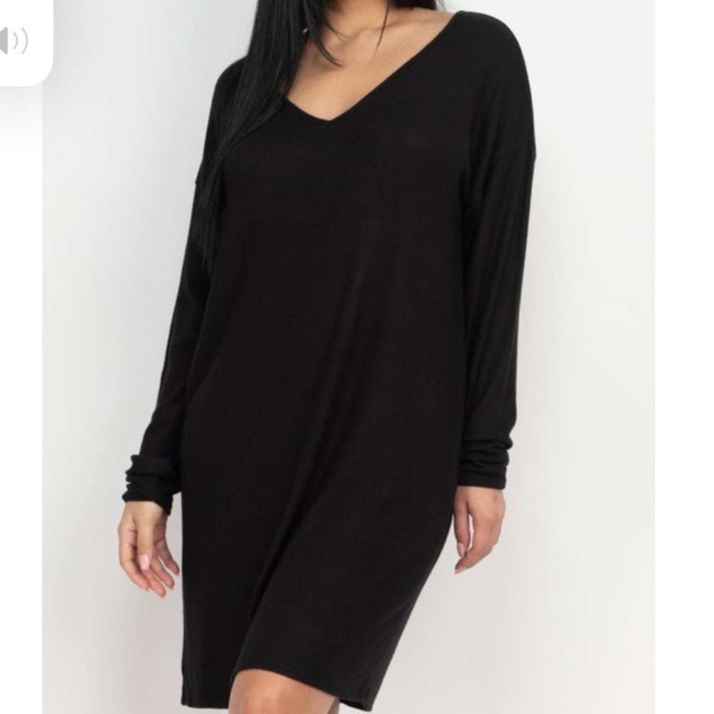 Black knit loose fit dress
